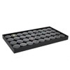 Black Foam with 36 Acrylic Gem Jar Holders Tray Liner