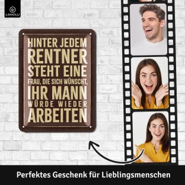 LANOLU Retro Tin Sign Retirement – Gift for Retirement – Gift for Retirement – Pensioner Decoration for Retirement and Retirement – Funny Gift Idea for Retirement – Vintage Metal Sign with Curve, 15 x