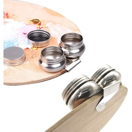 Hztyyier Pallet Cup Taza de Paleta Acero Inoxidable Boca Grande Doble cucharón Trementina Solvente Contenedor de Aceite Pintura con tapón de Rosca