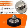 MUTUACTOR 150lb Heavy Duty Neodymium Pot Magnet,Anti-Scratch 3/8-16” Male Thread