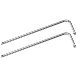 FOCMKEAS 2PCS T15 Long Tamper Proof Torx Key Bit Wrench, Anti Tamper Star Screwdriver Security Bit Torque Repair Tool L-Shape Nickel Plated CRV Steel, Extra Long Arm