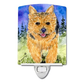 Caroline's Treasures SS8993CNL Norwich Terrier Ceramic Night Light Compact, UL-Certified, Ideal for Bedroom, Bathroom, Nursery, Hallway, Kitchen, 6x4x3, Multicolor