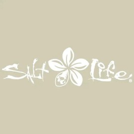 Salt Life Decal - 12" Medium Surface Mount Sticker - Plumeria - White SAD974
