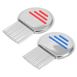 Pack of 2 Metal Lice Comb, Stainless Steel Extra Fine Lice Comb, for Removing Lice Cracks and Dandruff for All Hair Types, for Baby, Children, Adults and Pets