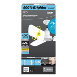 Feit Electric LED Garage Light, Multiple Adjustable Panels, E26 Base, Ideal for Garage, Workshop, Shed, 25,000-Hour Lifetime