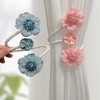 2 Packs Flower Curtain Buckle,Handmade Artificial Flower Curtain Holdbacks Clips,Flexible