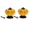 Mgoodoo Pair of Yellow Pumpkin Ceramic Furniture Knobs