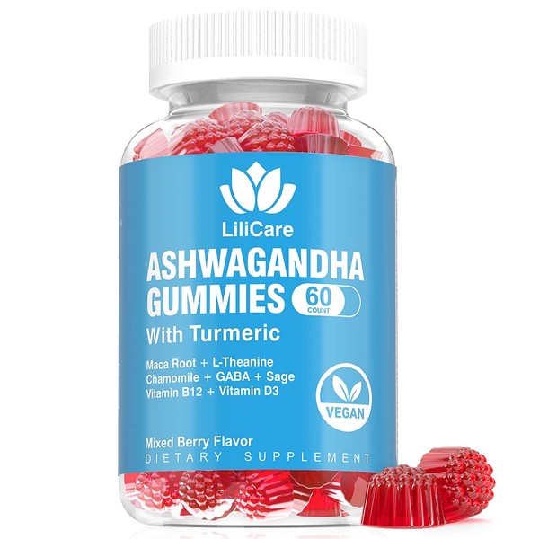 Ashwagandha Gummies, 2000mg Organic Ashwa Root Extract Supplement for Women & Men - 60 Count - Ashwagandha Blend Gummies Combination Supplements