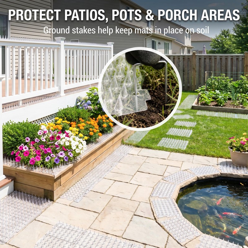 PatiencET Outdoor Cat Deterrent Mats 16 Pack 16 x 13