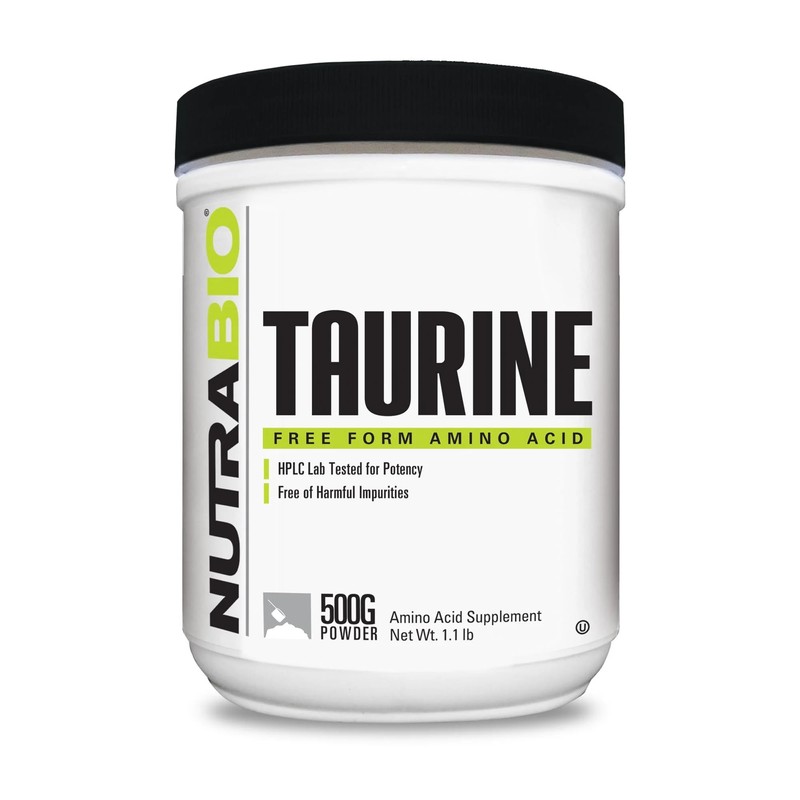 NutraBio 100% Pure Taurine Powder - 500 Grams by NutraBio