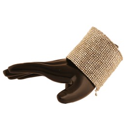 Touchstone Sunsoul Indian Bollywood Finely Intertwined Beaten Beads Finely Placed On Thin Durable Wire Wrist Decorator Designer Jewelry Cuff Bracelet in Silver Tone for Women.