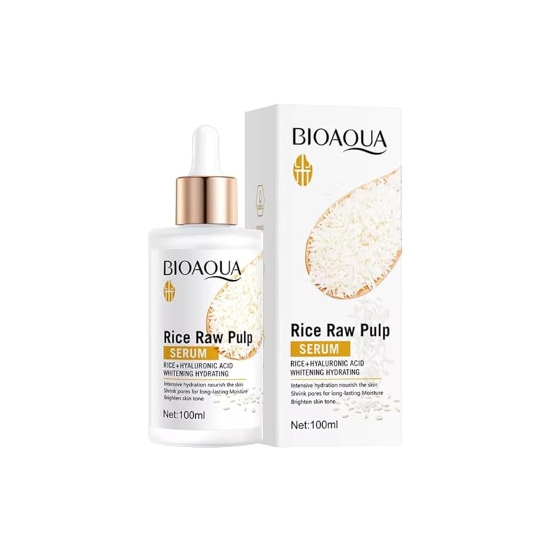 BIOAQUA Srum Facial de Arroz con cido Hialurnico, 100ml, Hidratante,