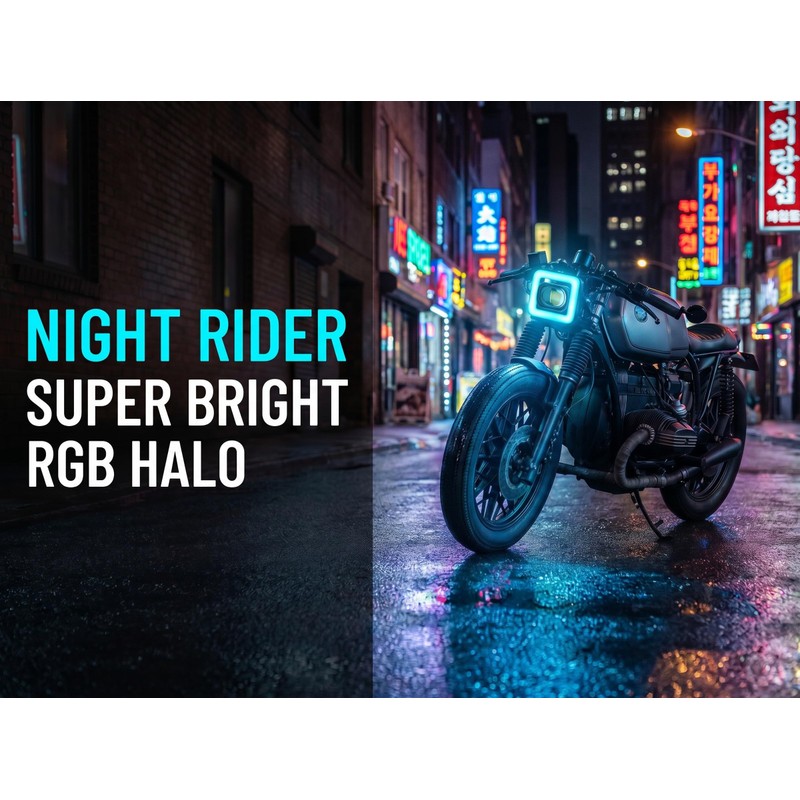Universal Motorcycle RGB Spot Light, Auxiliary Lamp Light with RGB