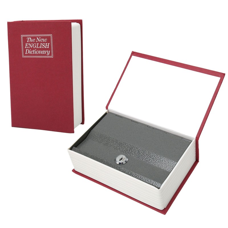 Book Safe Storage Box with Keys Stainless Steel Secret Hidden