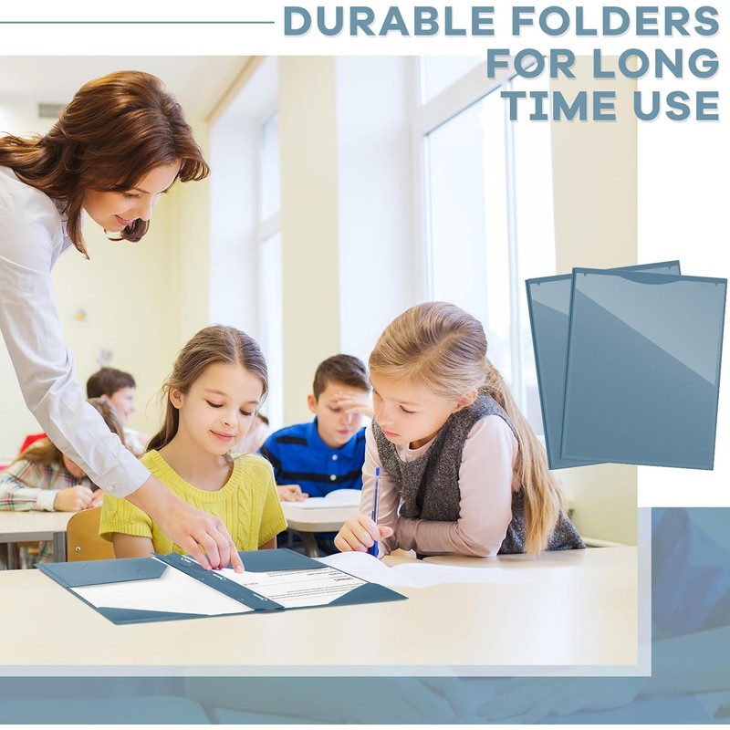 Henoyso 72 Pcs Plastic Folder with Clear Front Pocket and