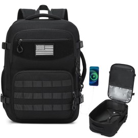 BISKLNDN Carry On Backpack, Large Tactical Travel Backpack Airplane Approved Weekender Bag for Men, Water Resistant Lightweight Suitcase Luggage Backpack, 17" Laptop Daypack for Flight, Travel