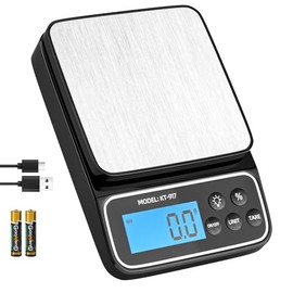 SEMIER Kitchen Scale with 4 Units Percentage and Tare Function, 5kg/11lb, 0.1g/0.01oz Accuracy Digital Scale for Food, Cooking, Baking and Portion Con