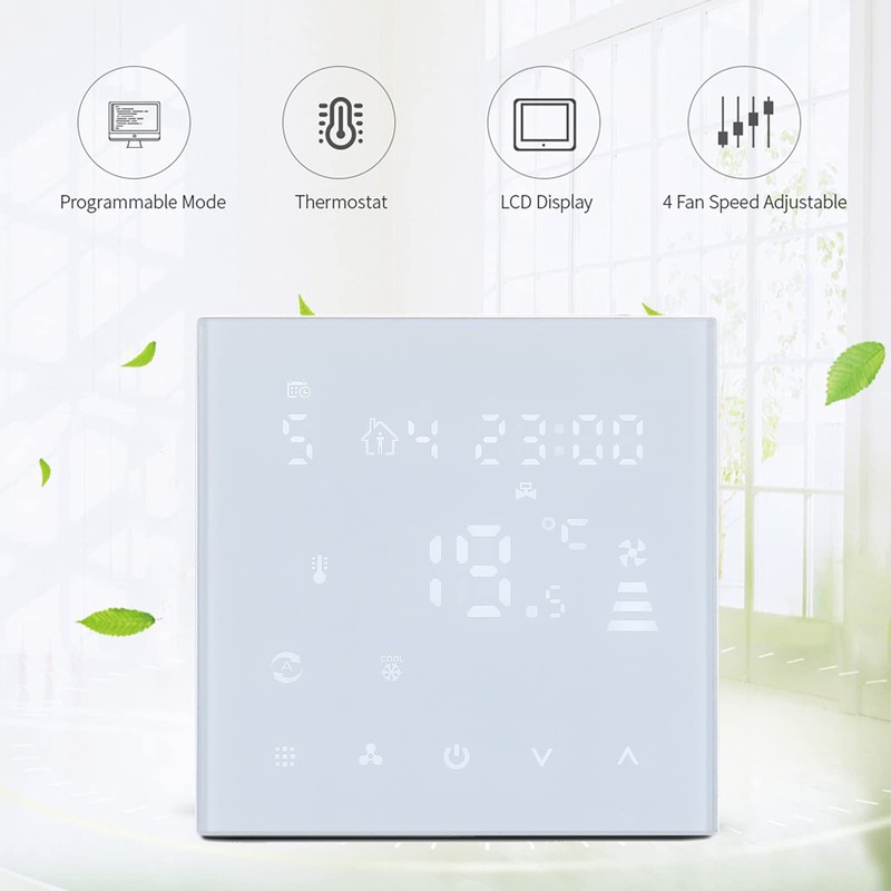 Wengart Fan Coil Thermostat WG607AC, 4 Pipes, Programmable, LCD Display,