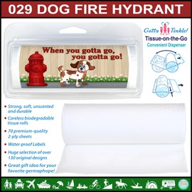 Premium Travel-Size Mini Toilet Paper Rolls | Convenient Plastic Dispenser | Bathroom & Potty Humor (3-Pack) (029 Dog Fire Hydrant)