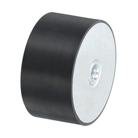 sourcing map 75 x 40mm M12 Female Thread Rubber Mounts, Vibration Isolator, Replaces Anti Vibration Pads Flat Silent Block Base Block