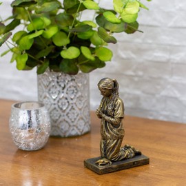 Praying Nurse Resin Stone Tabletop Sculpture - Stands 5.5" Tall