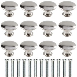 Wajade Round Drawer Knobs 12 Pack Mushroom Shape Silver Cabinet Knobs Drawer Handles Pulls with Screws for Cabinet Wardrobe Drawer Cupboard of Kitchen Bedroom Furniture 30mm