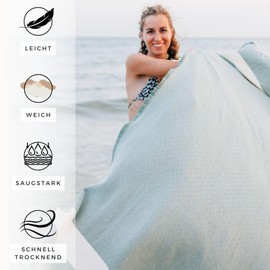 Flora Furora Saunahandtuch Saunatuch Damen + Herren, Hamamtuch groß 100x200 XXL: lang, platzsparend, leicht | Sauna Handtuch, Wellness Spa Tuch (Grau, 100 x 200 cm)