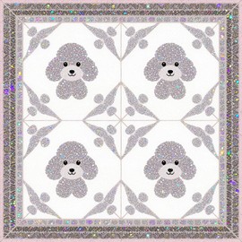 HOMETITUTE 10PCS 12x12 Inch Silver Poodle Pattern Floor Tiles Peel and Stick Removable Self Adhesive DIY Vinyl Flooring Stickers for Kitchen Bathroom Living Room Entryway Home Decor