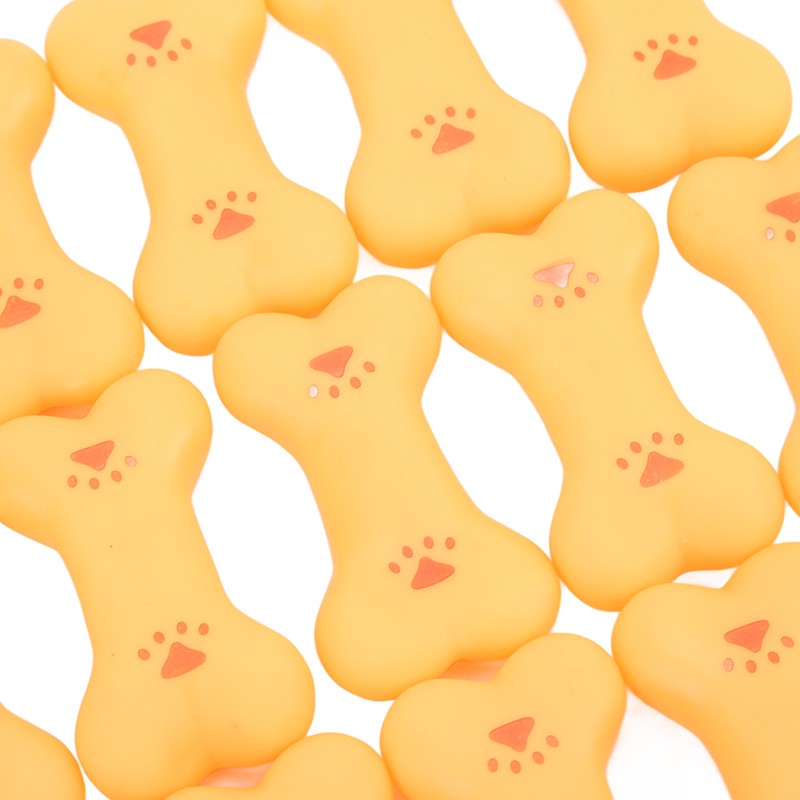 20pcs Rubber Dog Squeaky Bone Toy Teeth Cleaning Dog Bone