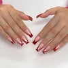 24Pcs Press on Nails Long Square Fake Nails with Red