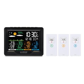 La Crosse Technology - WS6204 Wireless Weather Station with 3 Thermo/Hygro Sensors - Black (Black, White)