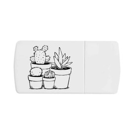'Cacti Plants in Pots' Pill Box with Tablet Splitter (PI00034594)