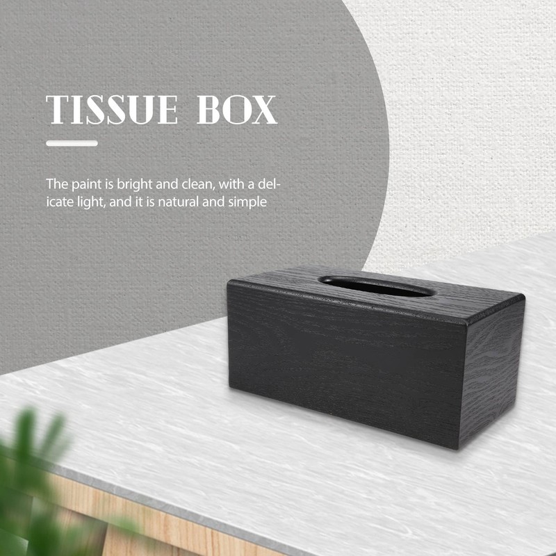 Tuperoymse Tissue Box Wood Rectangular Tissue Box Natural Wood Tissue