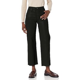 Hudson Jeans Women's Rosie HIGH-Rise Wide Leg Ankle, Coated Black, 26