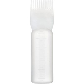 White Brush Bottle with Comb, Shampoo Hair Color Hair Dyeing Bottle, Oil Applicator Bottle for Hair, Applicator Brush Bottle for Roots Dyeing Shampoo Bottle Oil Comb Applicator Brush Bottles