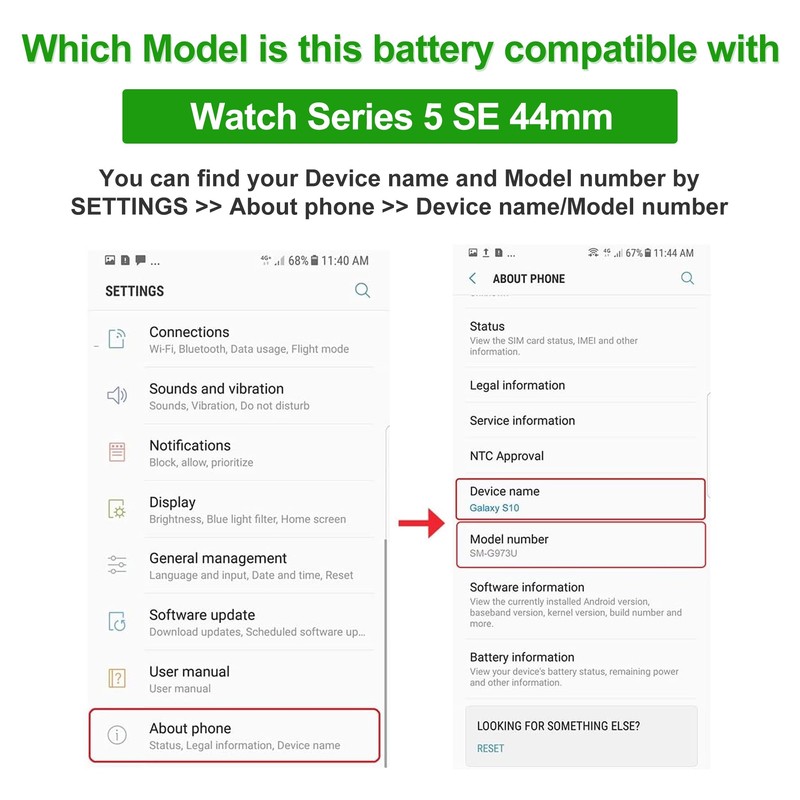 LNANMUXI A2181 3.81V 296mAh Battery, Compatible with Watch Series 5