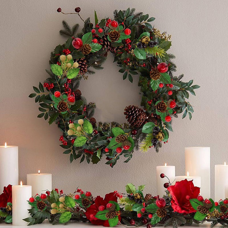 Shining She 20PCS Christmas Artificial Pine Cones, Mini Stimulation Red