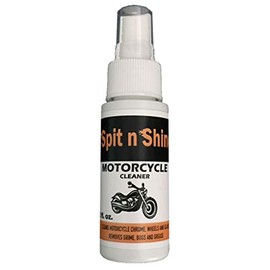 Spit n Shine Motorcycle Cleaner (2 oz.) Motorcycle Cleaner Spray - Cleans, Shines, and Protects Chrome, Engine, Windshield, Paint, Leather, Vinyl, Rubber, and Plastic
