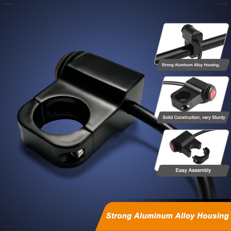ATV Light Switch 12V Waterproof Aluminum Alloy Motorcycle Handlebar Switches