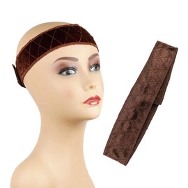 Studio Limited No-Slip Comfort Adjustable Wig Grip Velvet Band, Flexible Velvet Wig Grip Head (Dark Brown)