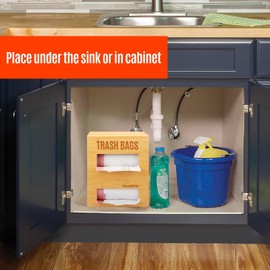 Libreshine Bamboo Double Trash Bag Holder Dispenser – Wall Mount or Cabinet Storage for Kitchen/Pantry/Laundry, Holds 2 Standard Rolls – Space-Saving Garbage Bag Organizer with Easy Access