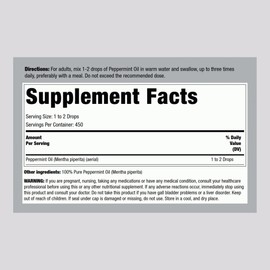 Piping Rock Peppermint Oil | 15 ml Drops | Pure Ingestible Liquid Supplement | Non-GMO, Gluten Free