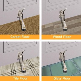 Gotega Door Stopper, 4 Packs Kickdown Door Stop with One Touch Adjustable Height and Rubber Tip 4 Inches, Heavy Duty Door Stops, Door Holder, Bottom of Door - Antique Bronze