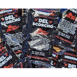 Del Taco Medium Sauce Del Scorcho Black Lot of 20 Packs Packets Condiments