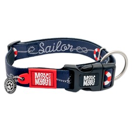 Max & Molly Sailor Dog Collar with Safety QR Code Dog Tag - Soft, Adjustable, & Waterproof Collar, Cute Summer Beach Themed Designs for Both Girl and Boy Dogs & Puppies, Small
