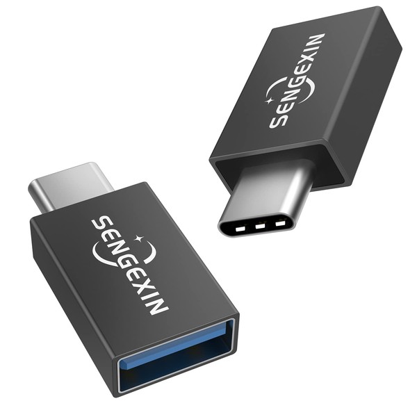 SENGEXIN USB C Male to USB Female Adapter 2-Pack, USB