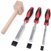 Hi-Spec Wood Chisel Set with Wooden Hammer, Comprehensive Set with