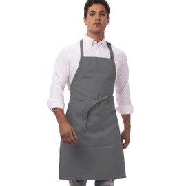 Colour by Chef Works B192 Adjustable Bib Apron, Grey