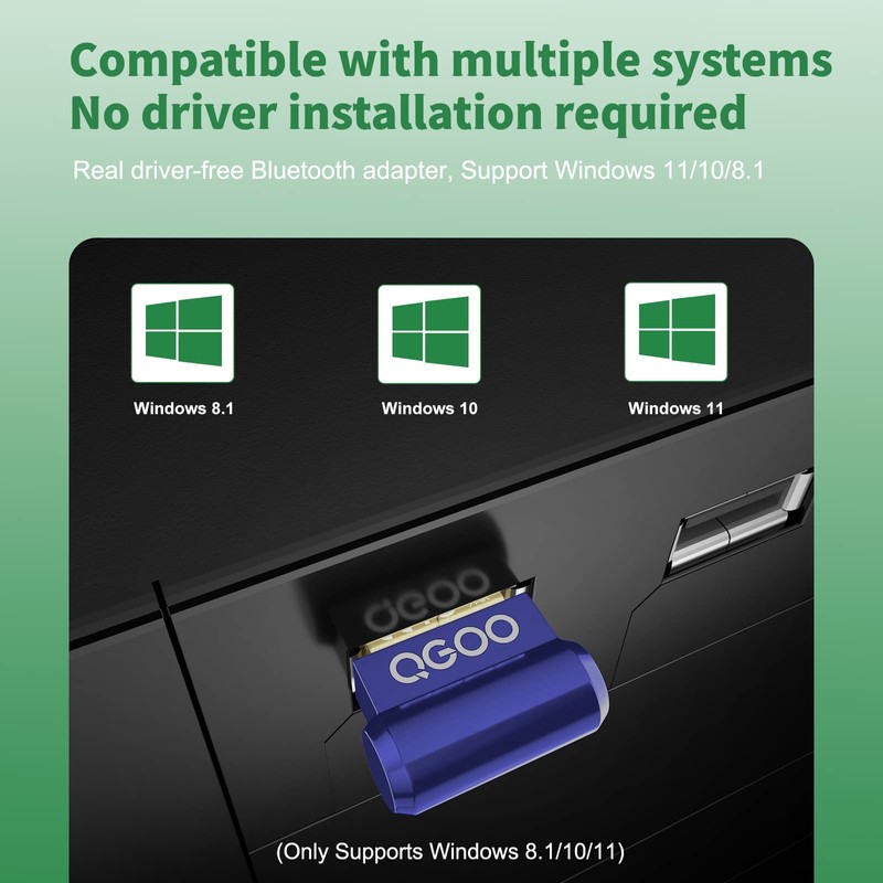 USB Bluetooth Adapter for PC - QGOO Bluetooth Dongle 5.3