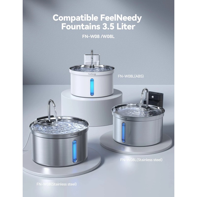 Feelneedy 6 Pack Cat Water Fountain Filter & 6 Pack